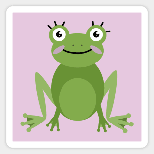 Green girl frog Magnet